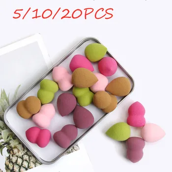 

5/10/20pcs Mini Cosmetic Puff Multi-color Waterdrop Gourd Shape Makeup Sponge Blending Face Liquid Foundation Cream Powder Puff