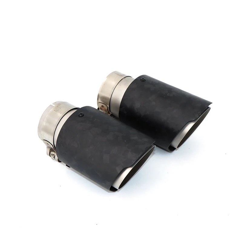 1pcs exhaust pipe modified carbon fiber forged pattern matte material exhaust pipe tail throat 304 spray 170mm length tail nozzl