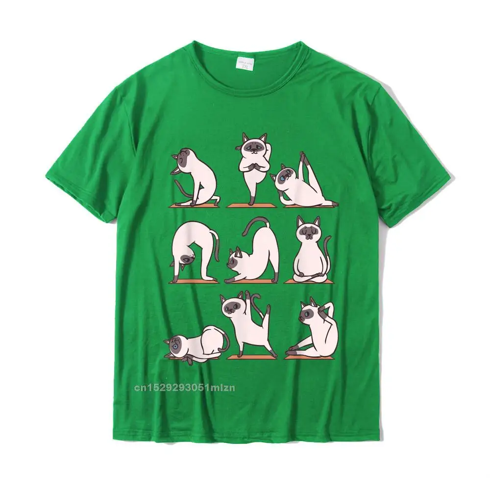 Normal Short Sleeve T Shirt Autumn Round Neck Cotton Boy T Shirt Siamese Cat Yoga T-Shirt__3668 Normal Tshirts New Arrival Siamese Cat Yoga T-Shirt__3668 green