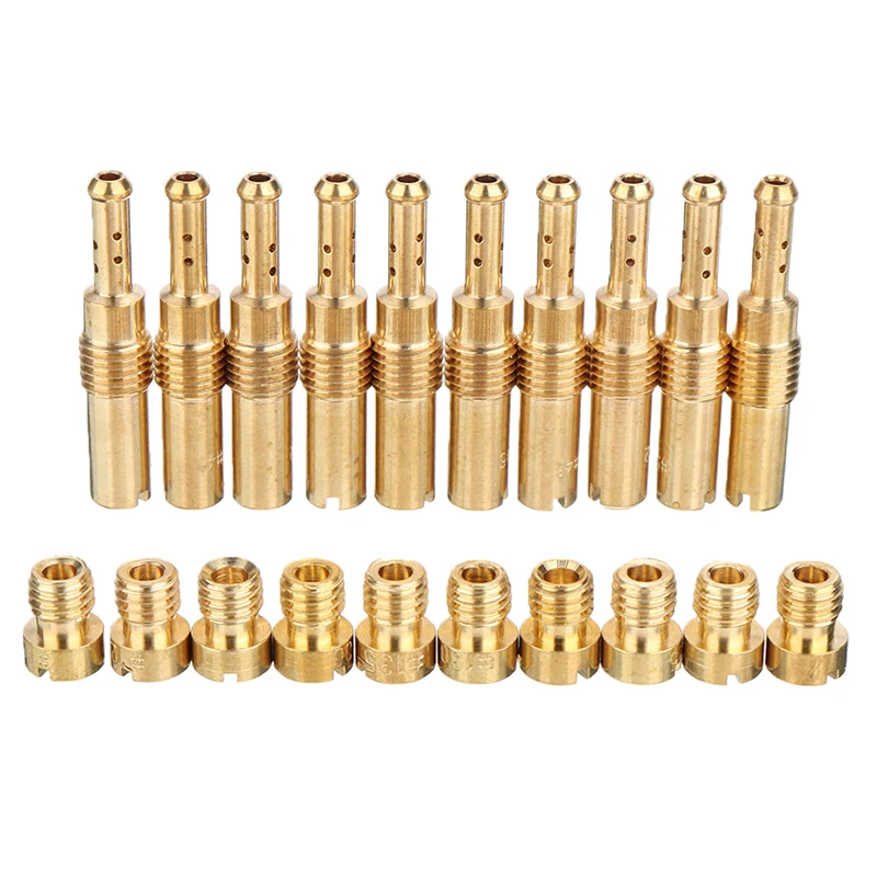 20pcs Set Slow/Pilot Jet Main Jet For PWK Keihin OKO CVK Mikuni KOSO Motorcycle Carburetor Vice injectors Nozzle