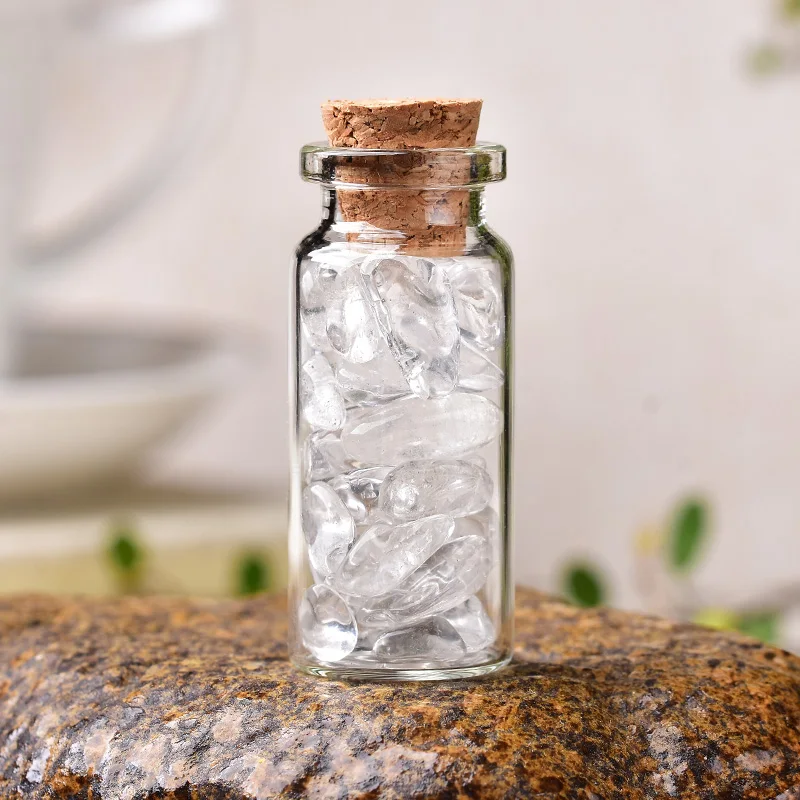 thumbnail image 1 of 1 botella de deseos de cristal natural para decoración del hogar, piedra curativa, piedras pulidas naturales, botella de la suerte a la deriva, regalos de cumpleaños, 1 of 5