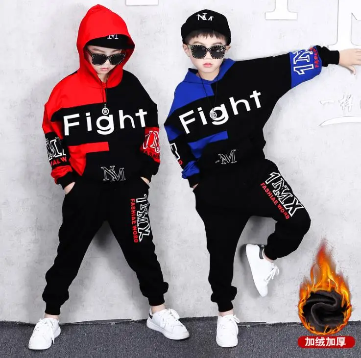 

2019 Winter Kids Warm Clothes Boys 3 4 5 6 7 8 9 10 11 12 Years Boys Clothing Set Sports Suits Boys Hooded Sweatshirts And Pants