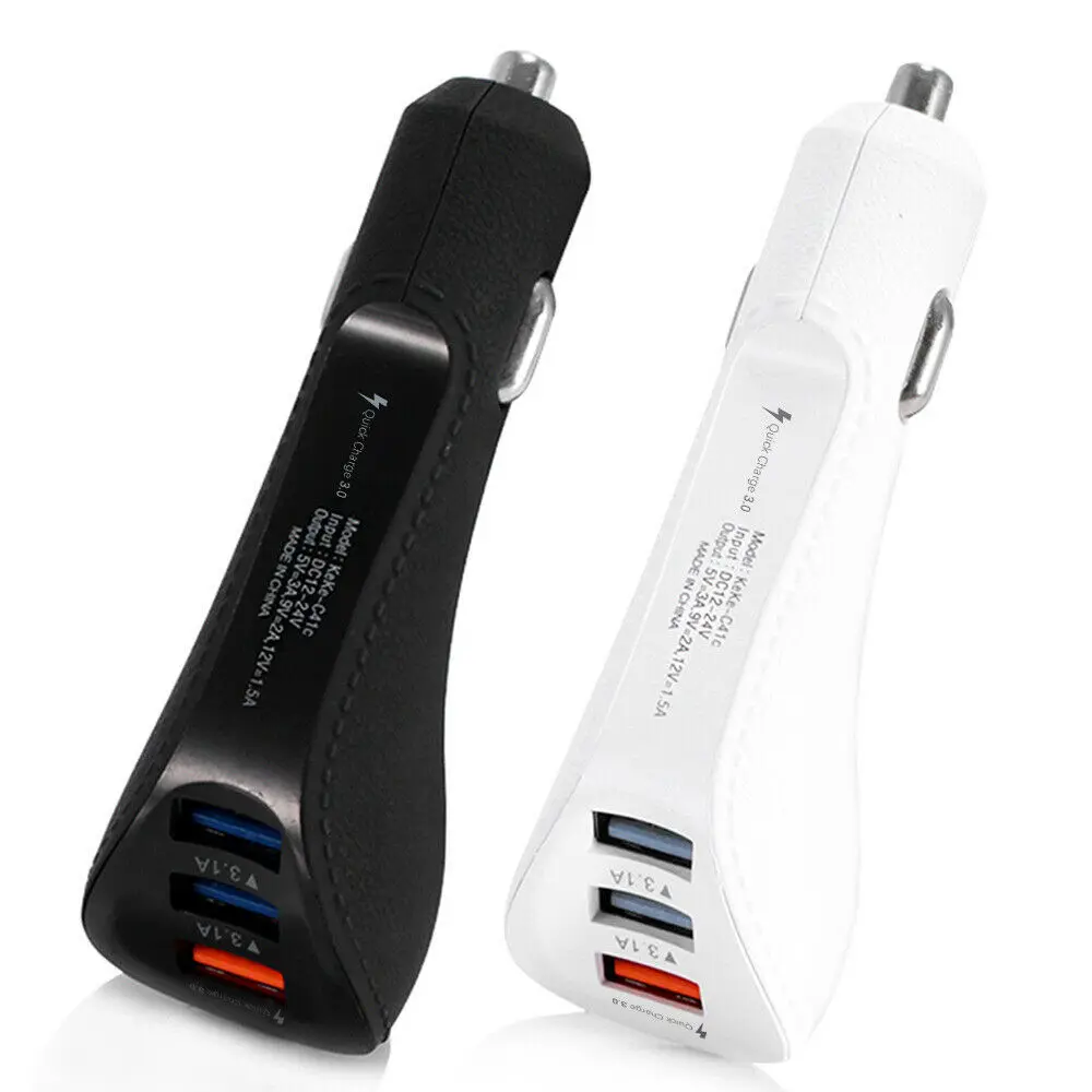 QC 3,0 Автомобильное зарядное устройство 3 USB порта для iPhone 5 Быстрая зарядка USB Автомобильное зарядное устройство для телефона адаптер Быстрая зарядка для samsung S10