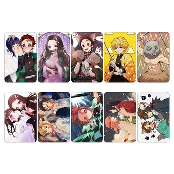 

Demon Slayer Kimetsu No Yaiba Anime Card Sticker Pack DIY Waterproof Card Classic Kids Stickers Toys For Children 10 Pcs/Set
