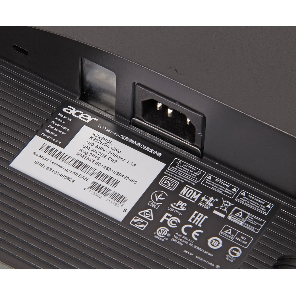 Монитор Acer 21.5" K222HQLCbid черный IPS LED 4ms 16:9 DVI HDMI Mat 250cd