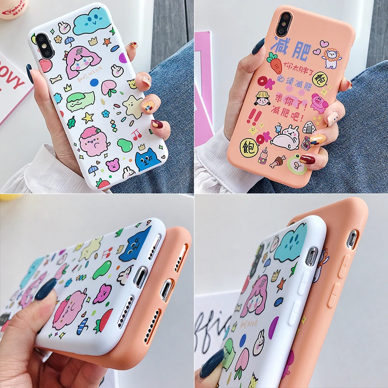 Милый мультяшный чехол для Apple iphone 6 6s 7 8 plus x xr max Чехлы для телефона из термополиуретана Силиконовый Модный Задний Бампер Мягкий защитный чехол