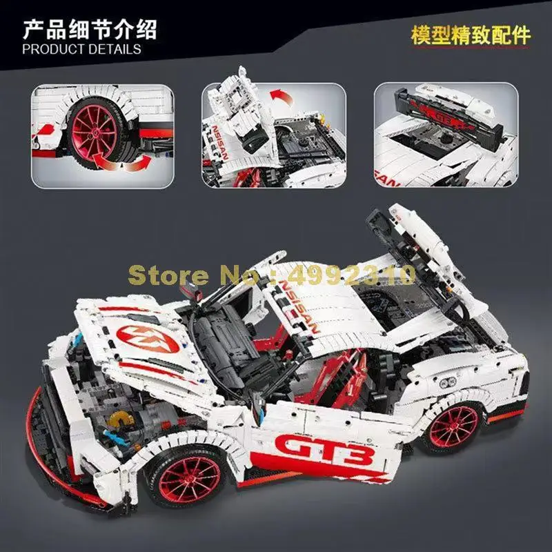 23010 3408pcs technic пульт дистанционного управления rc gtr Гоночный Автомобиль moc строительные блоки кирпичи игрушка