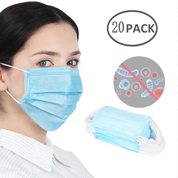 

50Pcs Face Mask Disposable Mask Dustproof Nonwoven Face Mouth Masks Cover Anti dust Facial Protective Cover Masks mascherine
