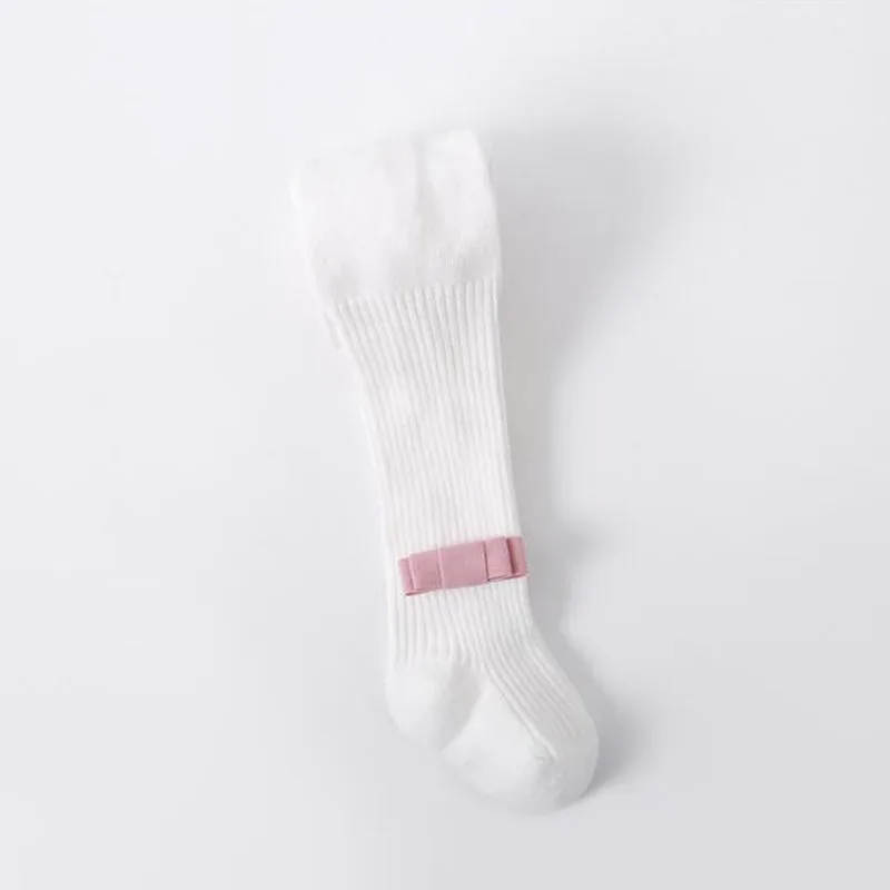 White Модные детские колготки; сезон осень-зима; хлопковые колготки для маленьких девочек; колготки; мягкие трикотажные колготки для младенцев; одежда для От 6 месяцев до 8 лет - Цвет: White