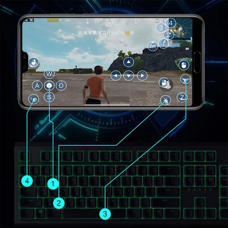  Mobile Game Auxiliary Connector Mouse Keypad Adapter For PUBG FPS Shooting Game