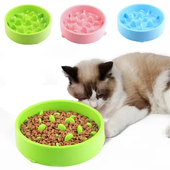 

Eat Slow Down Pet Bowl Dog Feeding Food Bowls Puppy Eating Dishes Cat Anti Choke Prevent Obesity Feeder Healthy Tray Plate