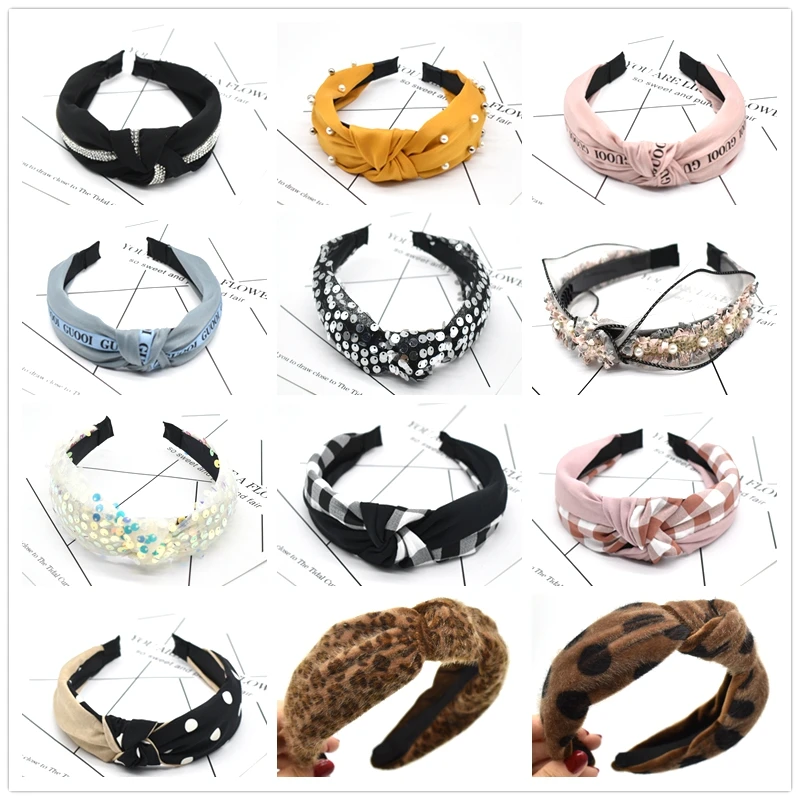 

NEW Top Knot Turban Headband Elastic Hairband Hair Accessories for Girls No Slip Stay on Knotted Head band Hair Band for Women