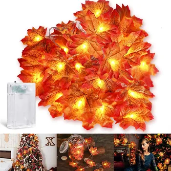 

ZANCAKA Chefic Maple Leaves Fall Decor Light Artificial Autumn Fall Garland String Light Fairy Light Thanksgiving Festival Party