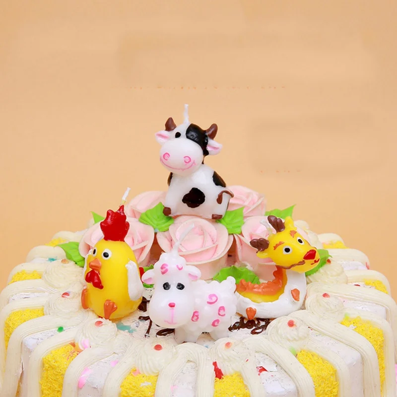 Мультяшная свеча на день рождения 12 зодиакальных животных декор торта свечи для