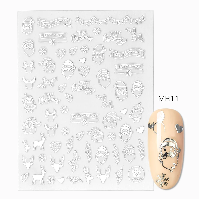 1 лист светящиеся стикеры 3D на ногти Nail Art Типсы украшения ногтей Обертывания смешанные наклейки для дизайна ногтей DIY Декор Маникюр - Цвет: Q03806