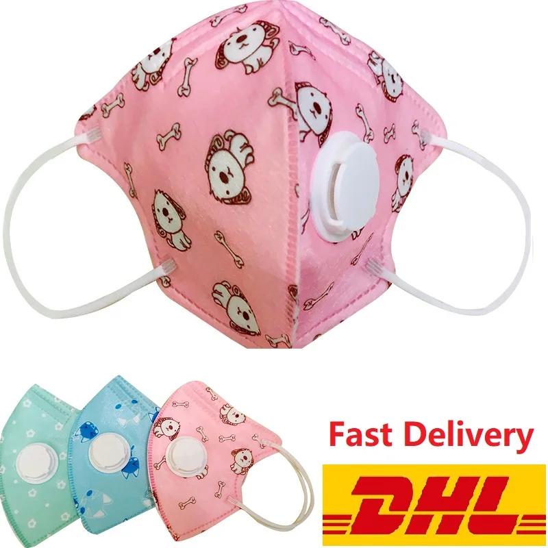 

20PCS N95 Mask Kid Cartoon Face Mask 5 Layers Child Mouth Mask Anti Viru Anti Germ Breathable Print Kids Mask DHL Fast Shipping