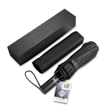 

rain umbrella automatic Teflon three-fold umbrella 10 bone umbrella printed words