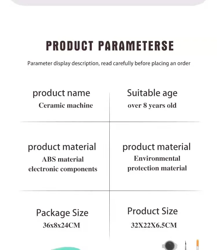 Mini Electric Pottery Machine Household Pottery Making Toy Interactive Game Diy Handicraft Ceramic Kit With Pigment Clay Kid Toy