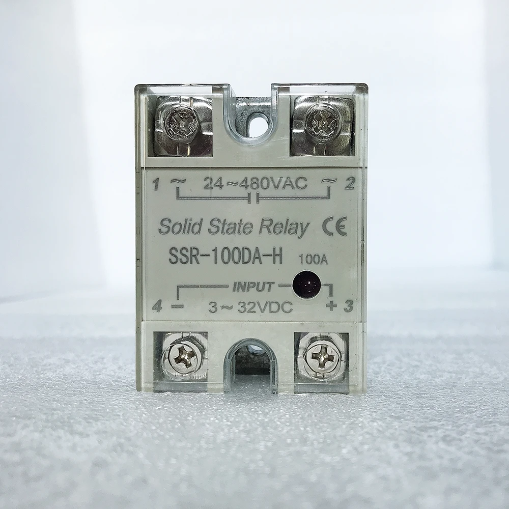 SSR-100DA однофазный 100A DC контроль переменного тока Высокое напряжение твердотельные реле вход 3-32 В DC Выход 90-480 В/24-380 В переменного тока