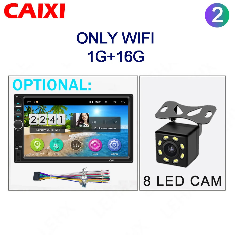 cx-726-CAM Автомобильный Android 8,1 стерео радио gps навигация Bluetooth wifi Универсальный 2din авто стерео радио четырехъядерный аудио мультимедиа воспроизведение - Цвет: cx-726-CAM