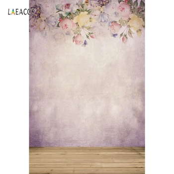 

Laeacco Flower Pattern Wall Wooden Floor Baby Child Photography Backgrounds Customized Photographic Backdrops For Photo Studio