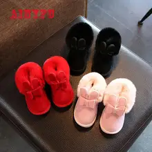 Ainyfu/зимние милые мягкие сапоги; зимние сапоги для маленьких девочек; Детские кроссовки; детские ботинки для девочек; теплая плюшевая обувь принцессы с кроликом; B194