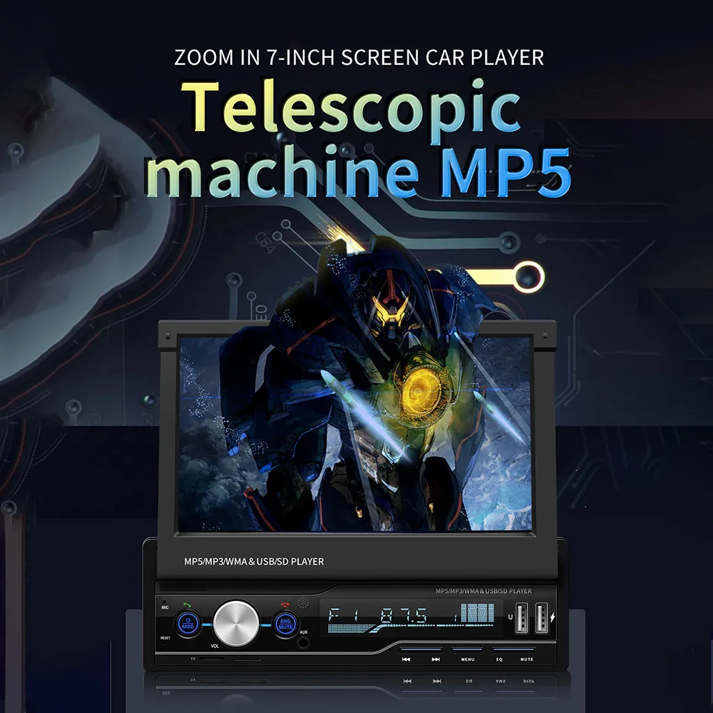 T100 7 дюймов Телескопический автомобиль MP5 карта машина автомобиль MP4 плеер BT вызов Реверсивный изображение с MP3 FM оптовый поставщик дропшиппинг