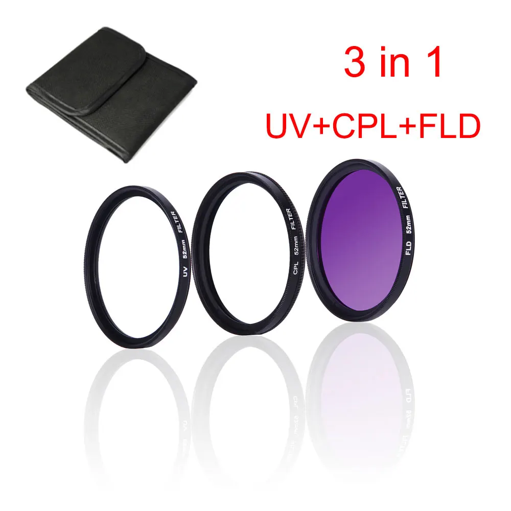3-Pack SLR камера фильтр чехол UV Защитный Объектив CPL поляризатор FLD флуоресцентный объектив+ фильтр чехол смола+ стекло материал