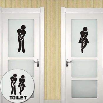 

Ladies/Gents 1 Pair Sign Washroom Toilet Door Decoration Stickers Indication Mark Men/Women Room Symbol Sticker