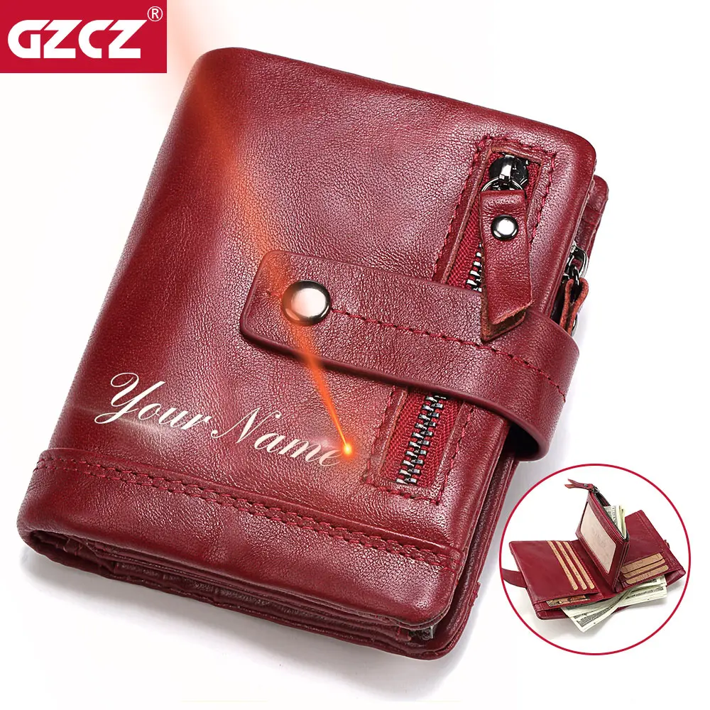 Новые кожаные женские кошельки GZCZ на застежке маленький и тонкий кошелек с
