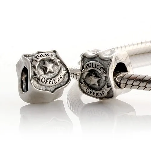 

Authentic 925 Sterling Silver Police Officer Security Bead Charm fit European Beads Charms Pandora Bracelets Jewelry