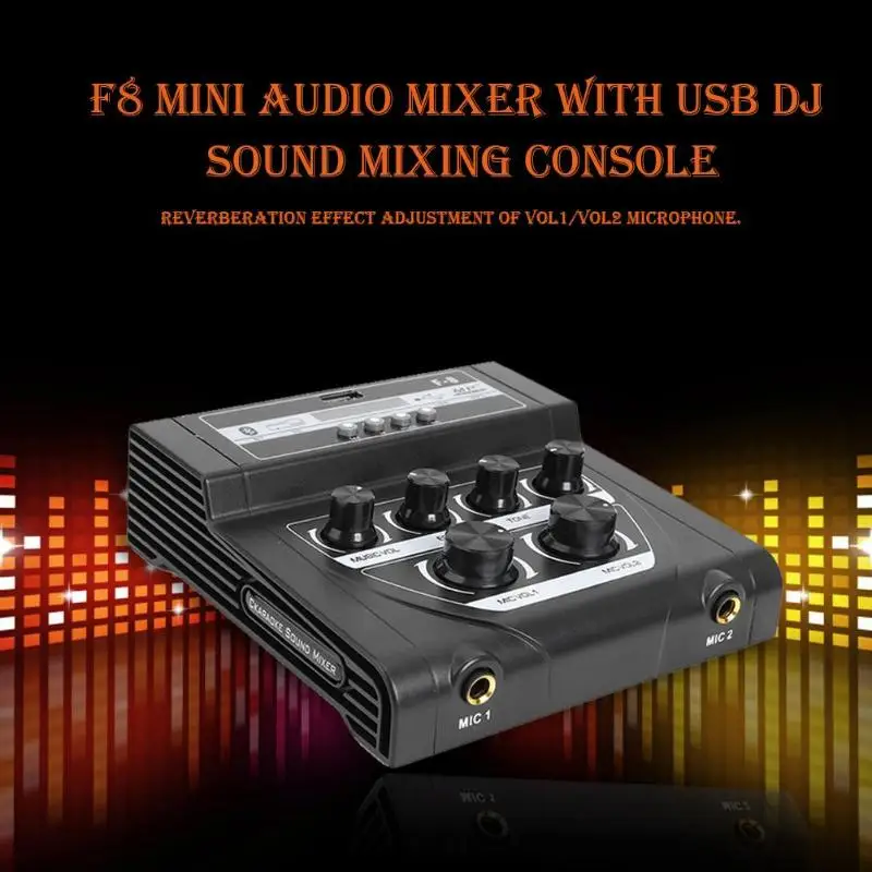 F8 аудио Миксер с USB DJ звуковая микшерная консоль для караоке