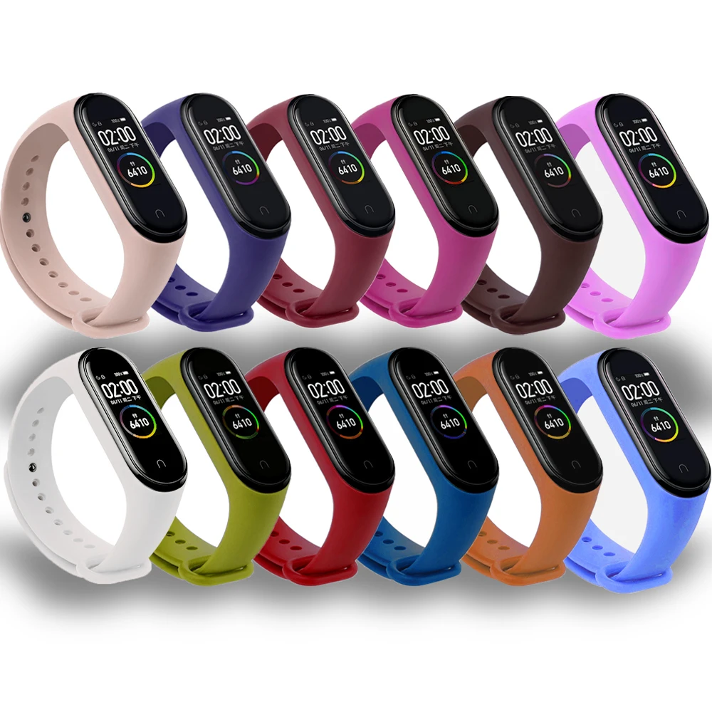 Для Xiaomi Mi Band 3 4 ремешок силиконовый браслет для Xiaomi Mi Band 3 4 аксессуары браслет Сменные ремни