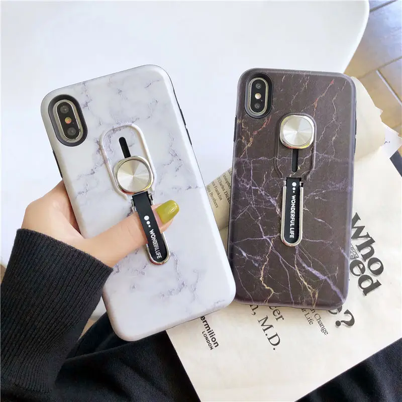 

Magnetic Marble Phone Cases For iPhone 11 Pro Max XR XS Max X 6 6S Plus Ring Stand Holder Cover For iPhone 11 Pro 7 8 Plus XR