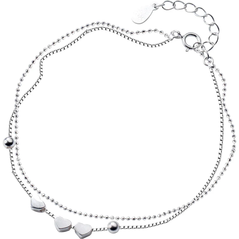 Настоящее 925 пробы Серебряные бусы, цепочка, коробка, браслет, сердце, хорошее ювелирное изделие для женщин, для помолвки, вечерние, аксессуары, подарок