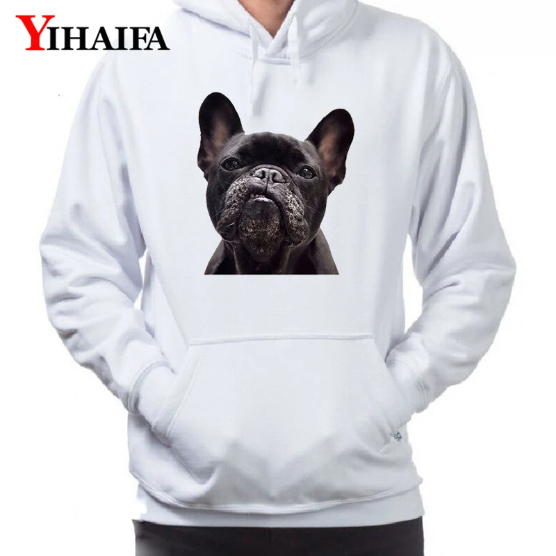 

Mens bluzy Hoodies Animal Printed Sweatshirts Funny Black Dog Graphic Streetwear Hip Hop Pullover Tracksuit White Hoodie Tops