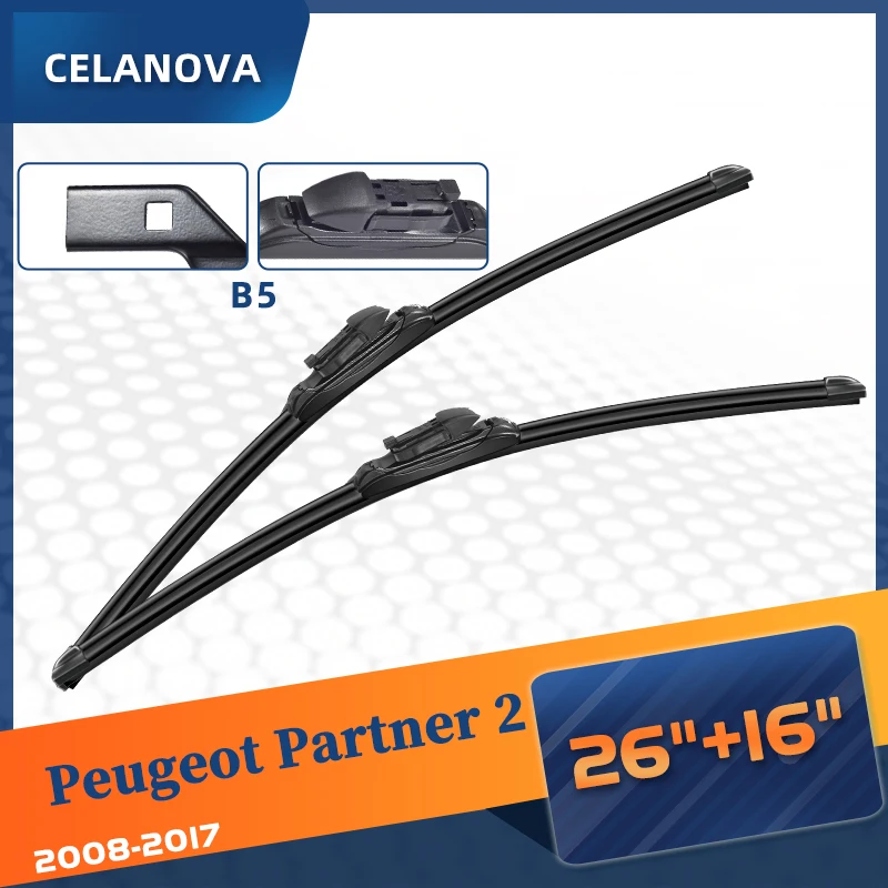 Spazzola Tergicristallo Celovo Per Tergicristalli Peugeot Partner 2 2008- 2017 26 "16" Senza Telaio