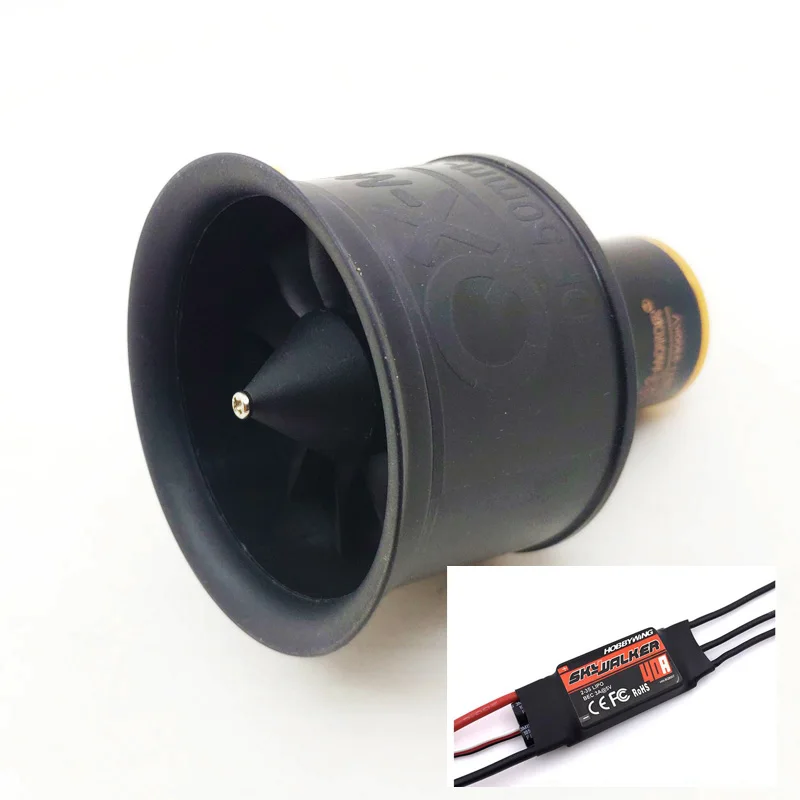 QX-MOTOR 50 мм 12 лопастей воздуховод вентилятор EDF CW CCW с QF2611 3S 4S бесщеточный двигатель - Цвет: 4600KVEDF40AESC3SCCW