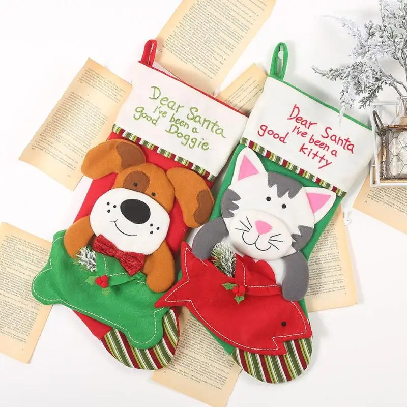 

Children Dog Cat Shape Apple Bags Wide Scope of Application Work Exquisite Creative Christmas Stockings Pendant Ornaments