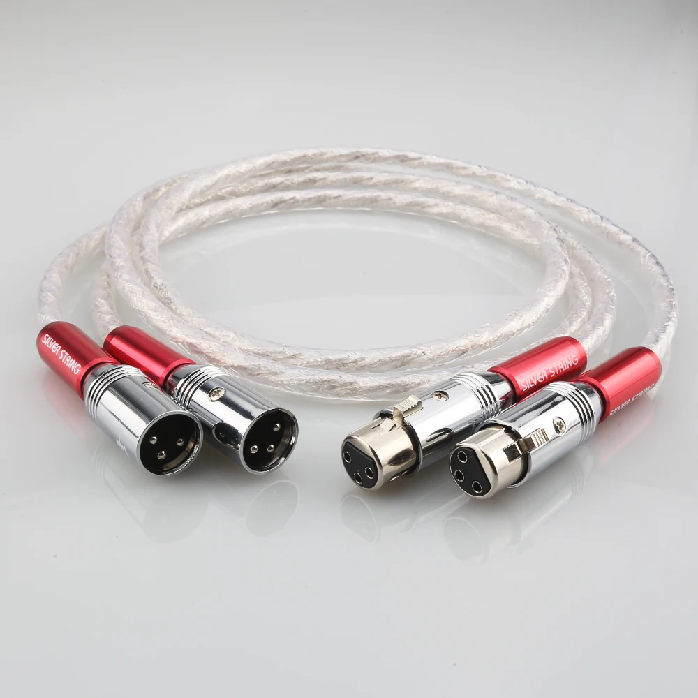Pair Audiocrast AS220 XLR Interconnect cable 6N Silver Audio Video cable 1.5M XLR cable with XLR plug cable