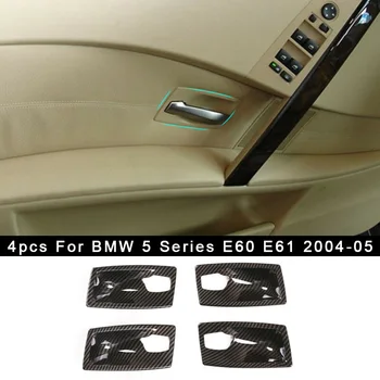 

New Arrival High Quality Carbon Fiber Style Door Handle Bowl Cover Trim For BMW 5 Series E60 E61 2004-05