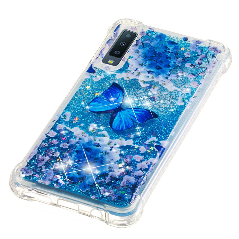 Блестками с блестками жидким песком чехол для samsung Galaxy A8 плюс A7 A6 A310 A510 A320 A520 A720 M20 M30 A10 A20 A30 крышка