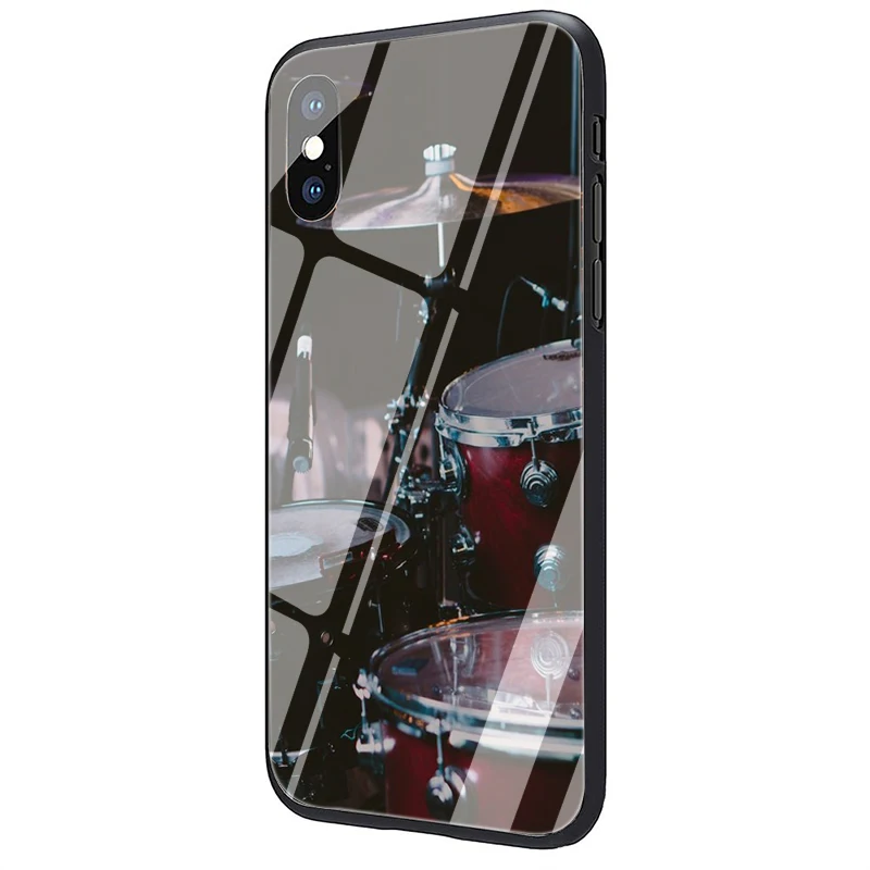 EWAU музыкальный барабанный инструмент закаленное стекло чехол для телефона iPhone 5 5S SE 6 6s 7 8 Plus X XR XS 11 pro Max - Цвет: G6