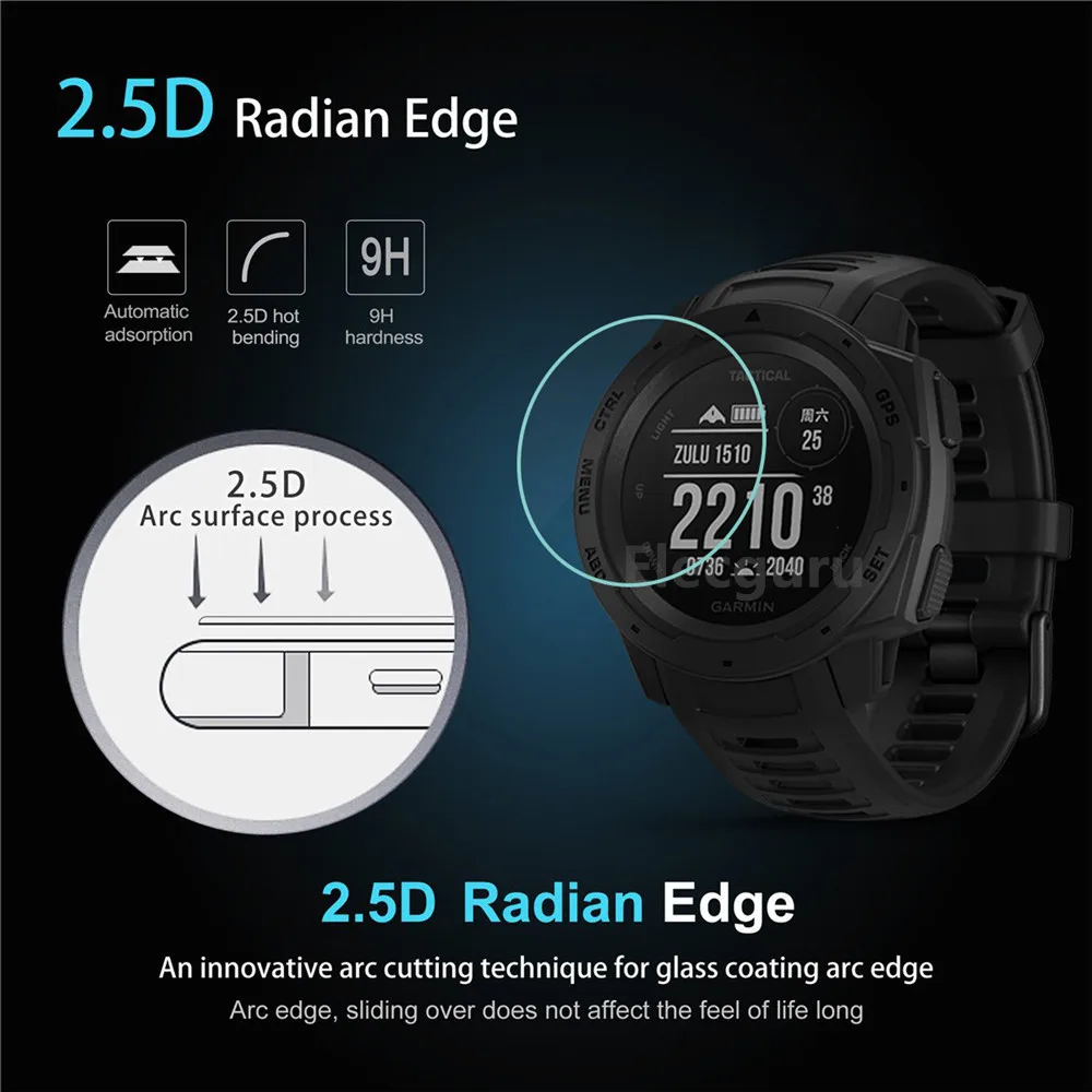 3 упаковки для Garmin Instinct Tactical закаленное стекло Защита экрана 9H 2.5D часы против царапин пузырьковая защитная пленка