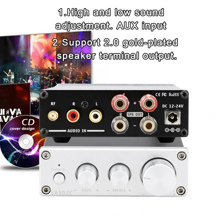 EA502C 50 Вт* 2 Bluetooth APTX цифровой HIFI усилитель мощности цифровой усилитель мощности 110-240 В PA3116D2+ CSR64215+ NE5532 чипсет