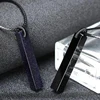 Wholesale Black Cuboid Obsidian Stone Pendant Necklace For Women Men Rope Chain Student Gift European Original Fashion Jewelry 2