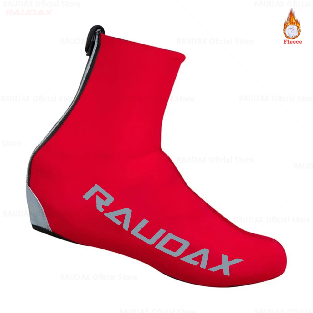 Raudax-Fleece Zip Cycling Shoe Cover for Men MTB Bike Shoes Cover Bicycle Overshoes Sport Winter bicycle shoe covers