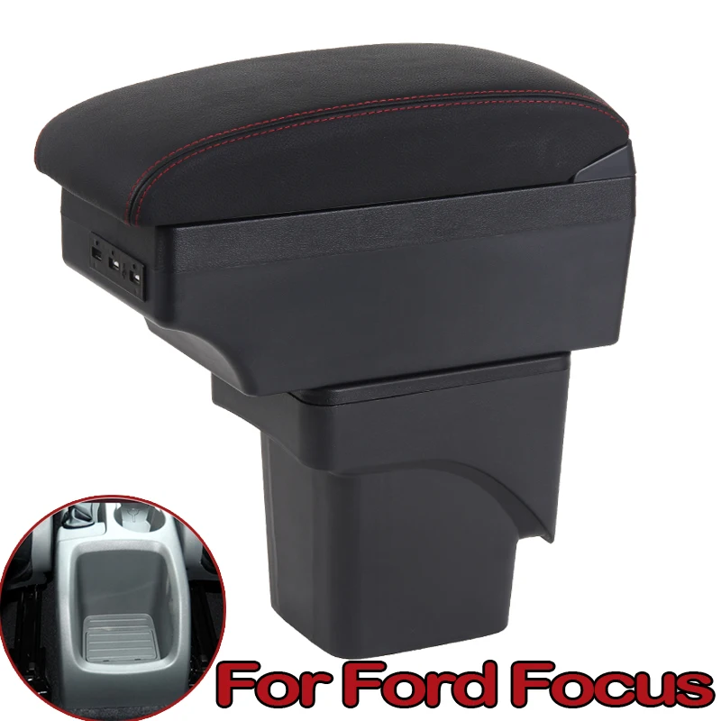Для Ford Focus подлокотник коробка для Ford Focus 2 MK2 Универсальный подлокотник коробка для хранения в центре хранения интерьера Автомобильный держатель для чашки