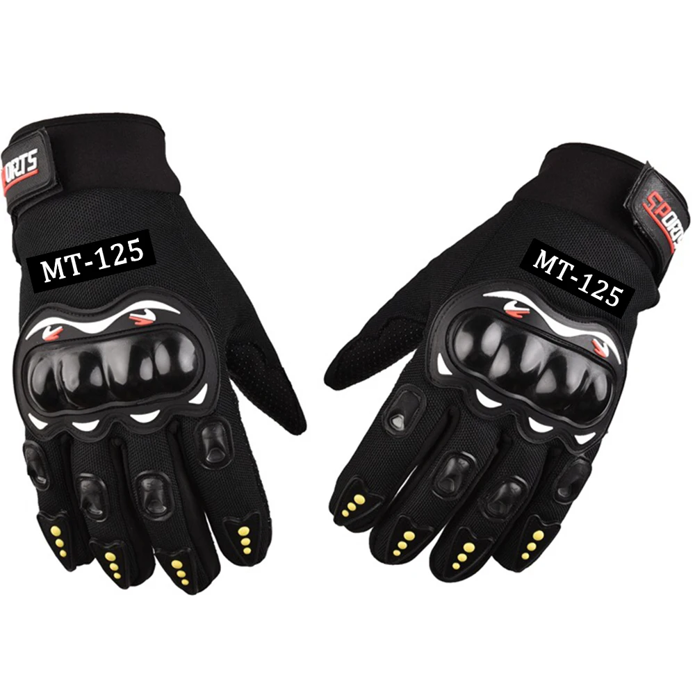 Новые мотоциклетные перчатки с сенсорным экраном для Yamaha mt-125 mt125 mt 125 luvas moto gant Racing guantes носимые спортивные перчатки с полным пальцем - Цвет: MT125 Black