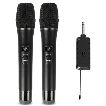 

Wireless Microphone Handheld Dynamic Vocal Microphone Voice Amplifier for PC Compter 2-in-1 OCT998